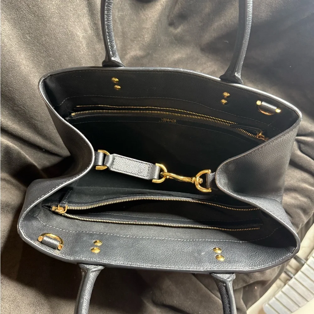 Versace Black and Gold Medusa Satchel - Picture 4 of 5